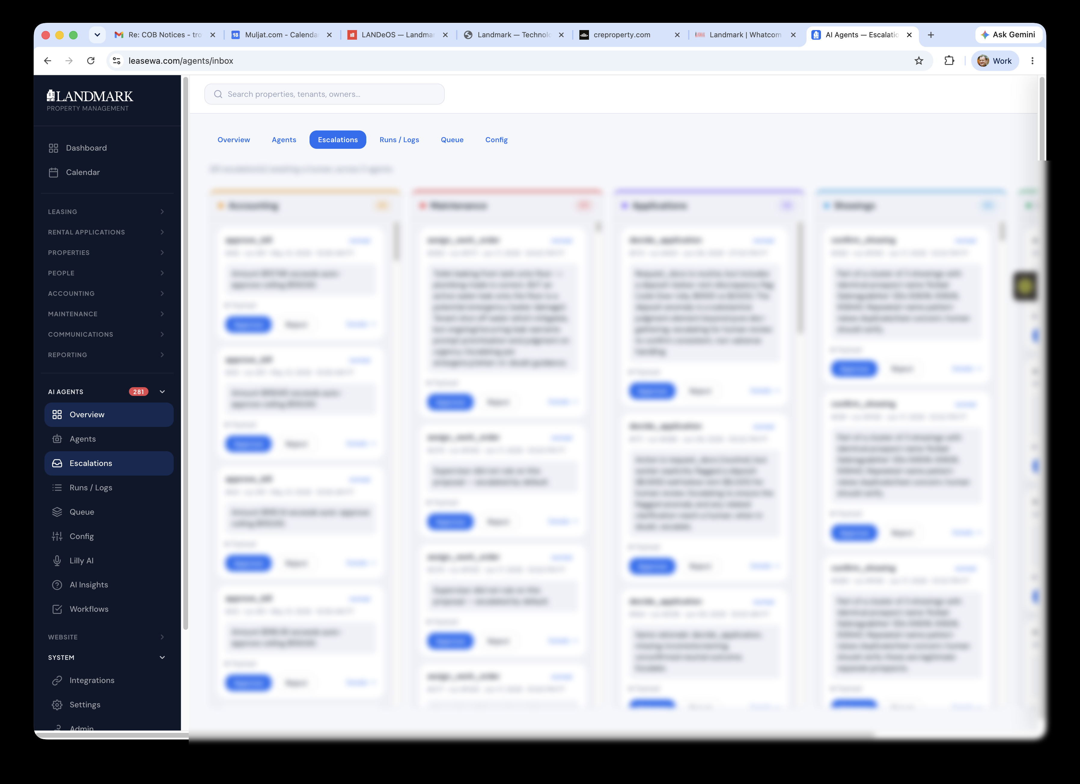 The review queue — every important action waits for a person